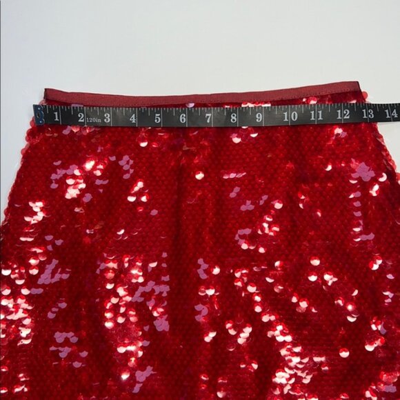 Zara Skirt SEQUIN MIDI ZW COLLECTION holiday party festive maximalism bold - Picture 9 of 16